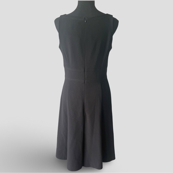 Tobias Black V Neck Sleeveless Fit and Flare Dress Made in Canada - Picture 3 of 15
